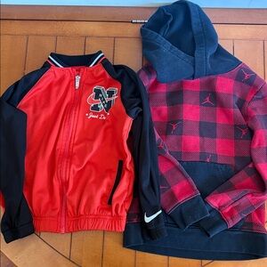 Nike bomber zip up jacket sz 6 and Jordan Red & Black Kids Hoodie Sz 5